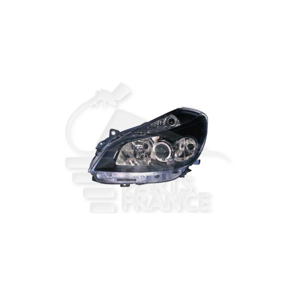 PHARE OPTIQUE GAUCHE H7+H7 ÉLECTRIQUE SANS MOTEUR FOND NOIR pour RENAULT CLIO