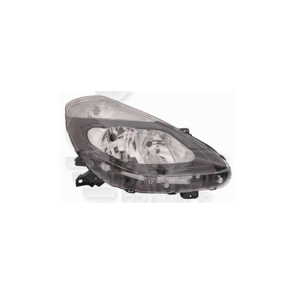 PHARE OPTIQUE DROIT H7+H7 ÉLECTRIQUE SANS MOTEUR FOND NOIR pour RENAULT CLIO
