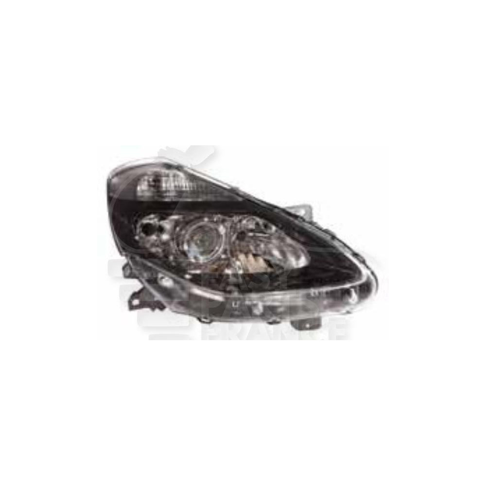 PHARE OPTIQUE DROIT H1+H7+H7 ÉLECTRIQUE SANS MOTEUR FOND NOIR - SPORT et GT pour RENAULT CLIO