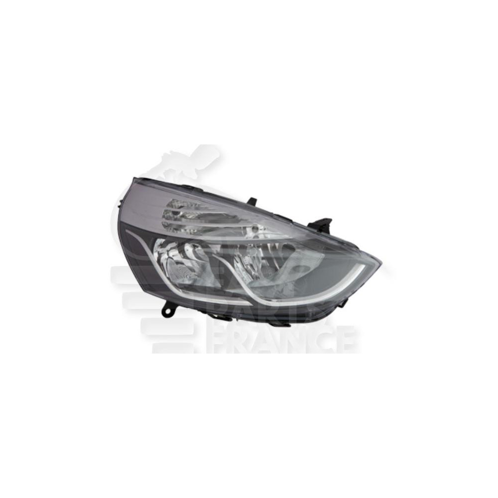 PHARE OPTIQUE DROIT H7+H1 ÉLECTRIQUE AVEC MOTEUR FOND CHROME pour RENAULT CLIO