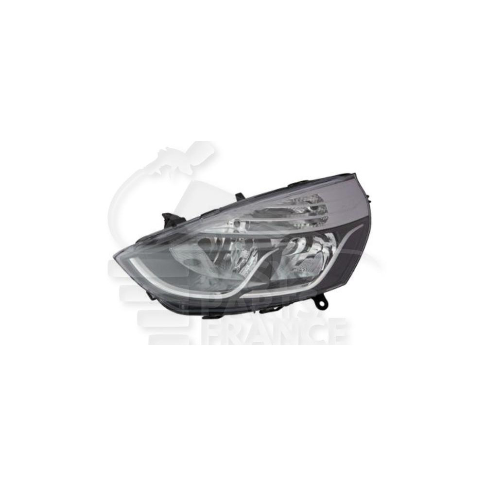 PHARE OPTIQUE GAUCHE H7+H1 ÉLECTRIQUE AVEC MOTEUR FOND CHROME pour RENAULT CLIO