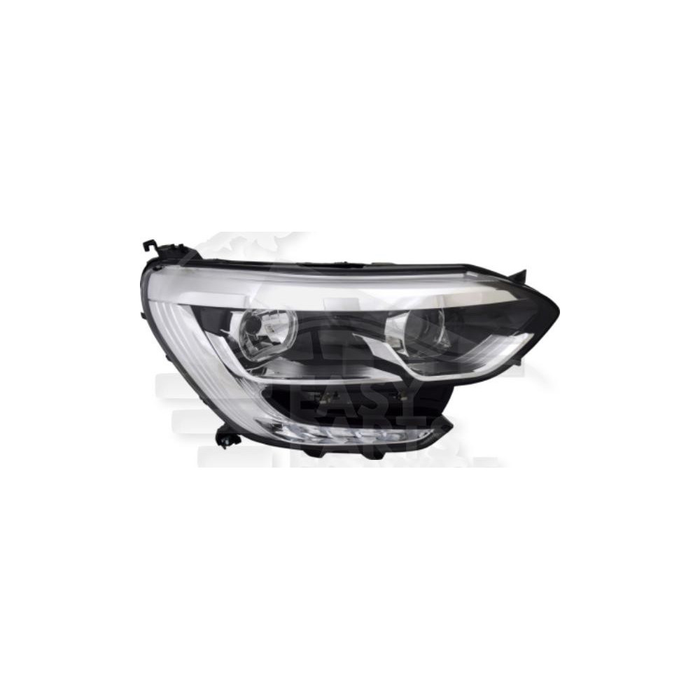PHARE OPTIQUE DROIT H7+H7 ÉLECTRIQUE SANS MOTEUR FOND CHROME et FEU DE JOUR LED (DROIT) pour RENAULT MEGANE