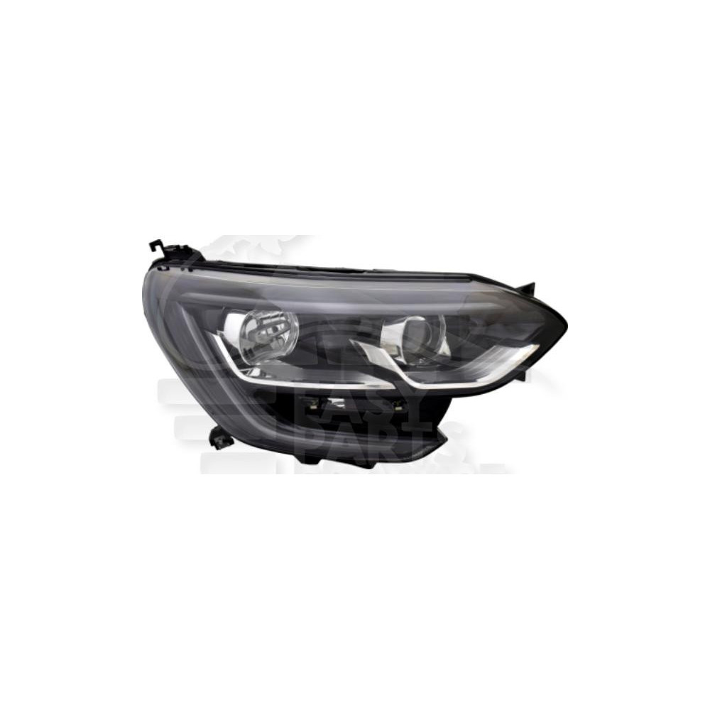 PHARE OPTIQUE DROIT H7+H7 ÉLECTRIQUE SANS MOTEUR FOND NOIR et FEU DE JOUR LED (INCURVÉ) pour RENAULT MEGANE