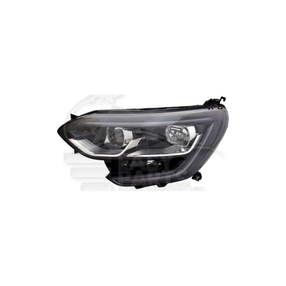 PHARE OPTIQUE GAUCHE H7+H7 ÉLECTRIQUE SANS MOTEUR FOND NOIR et FEU DE JOUR LED (INCURVÉ) pour RENAULT MEGANE