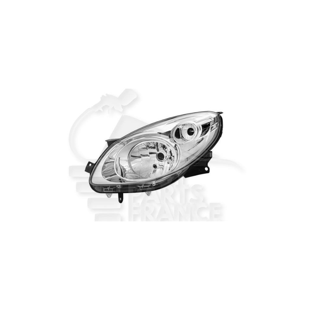 PHARE OPTIQUE GAUCHE H4 ÉLECTRIQUE SANS MOTEUR FOND CHROME pour RENAULT TWINGO