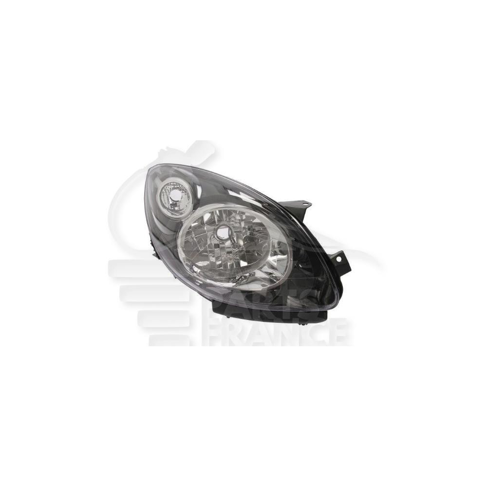 PHARE OPTIQUE DROIT H4 ÉLECTRIQUE SANS MOTEUR FOND NOIR pour RENAULT TWINGO
