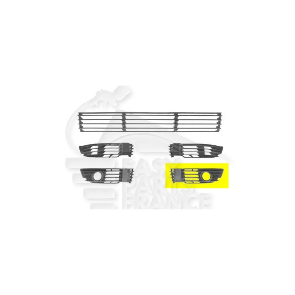 GRILLE DE PARE-CHOC AVANT-GAUCHE NOIRE AVEC EMPLACEMENT ANTI-BROUILLARD pour VOLKSWAGEN PASSAT