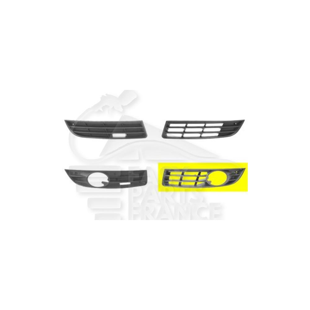 GRILLE DE PARE-CHOC AVANT-GAUCHE NOIRE AVEC EMPLACEMENT ANTI-BROUILLARD pour VOLKSWAGEN PASSAT
