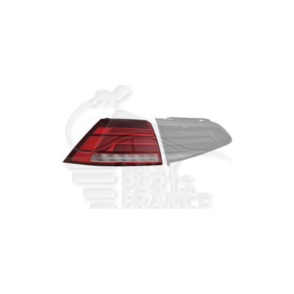 FEU ARRIÈRE-GAUCHE EXTÉRIEUR ROUGE LED pour VOLKSWAGEN GOLF