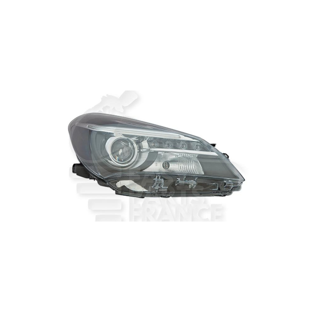 PHARE OPTIQUE DROIT HIR2 ÉLECTRIQUE SANS MOTEUR AVEC FEU DE JOUR LED FOND NOIR pour TOYOTA YARIS