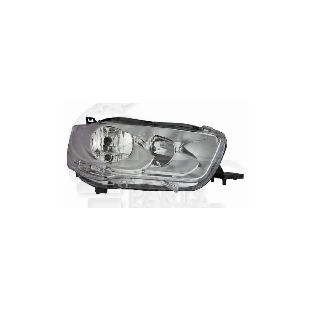 PHARE OPTIQUE DROIT H7+H1 ÉLECTRIQUE SANS MOTEUR pour CITROEN ELYSEE