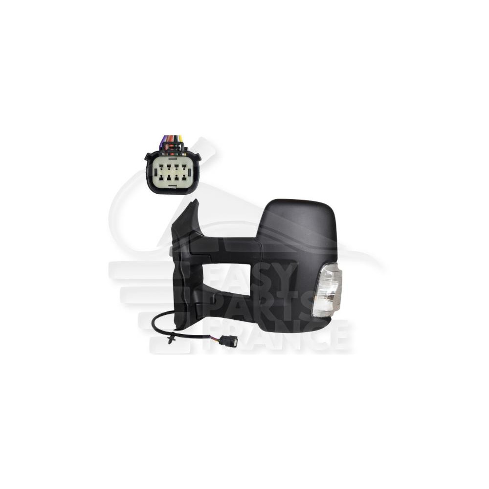 RÉTROVISEUR GAUCHE ÉLECTRIQUE CHAUFFANT NOIR AVEC FEU BLANC BRAS LONG pour FORD TRANSIT