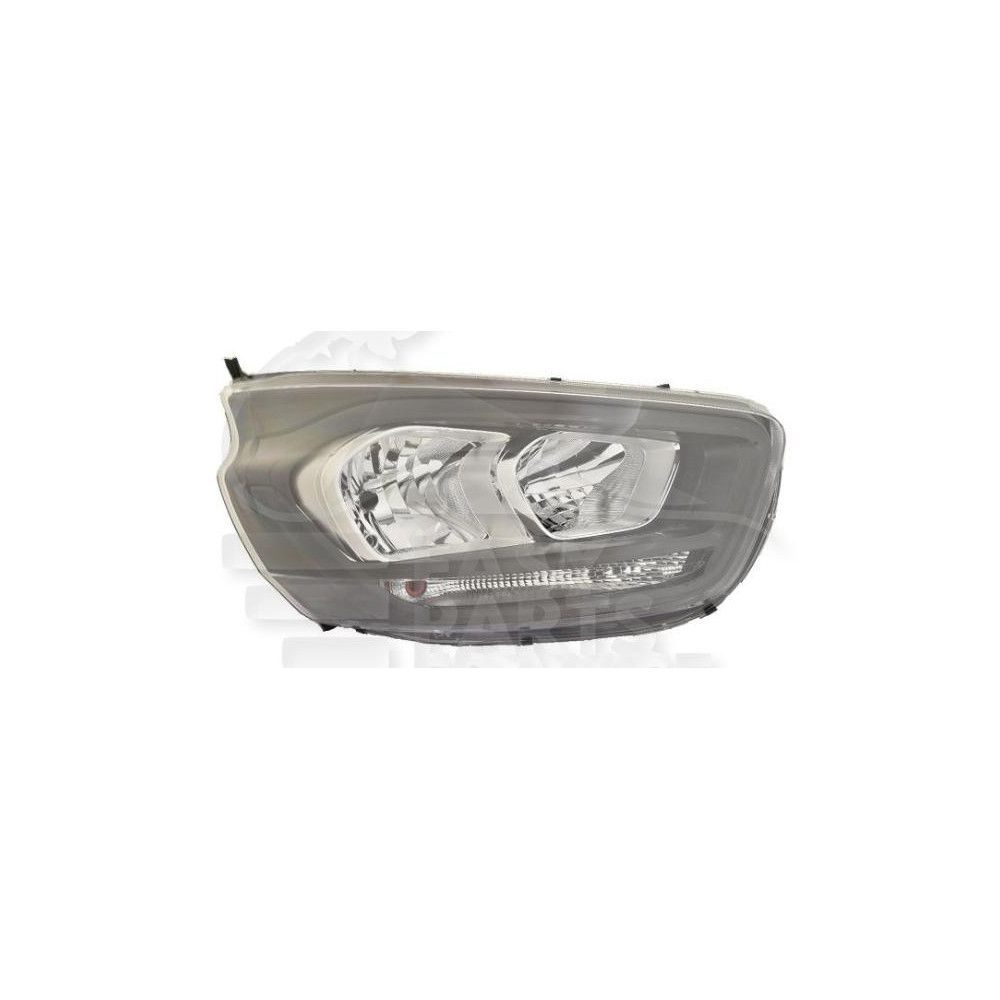 PHARE OPTIQUE DROIT H7+H15 ÉLECTRIQUE AVEC MOTEUR FOND NOIR pour FORD TRANSIT CUSTOM