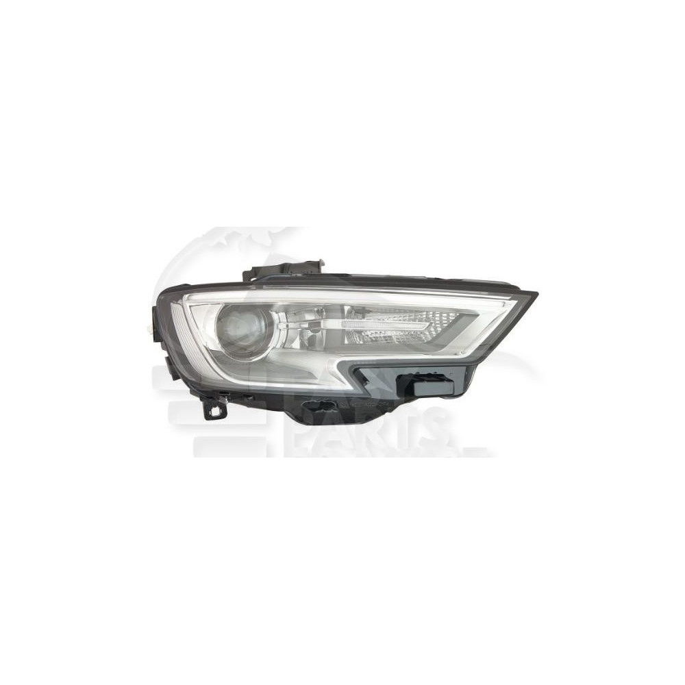 PHARE OPTIQUE DROIT D5S+H8 ÉLECTRIQUE AVEC MOTEUR FOND CHROME pour AUDI A3