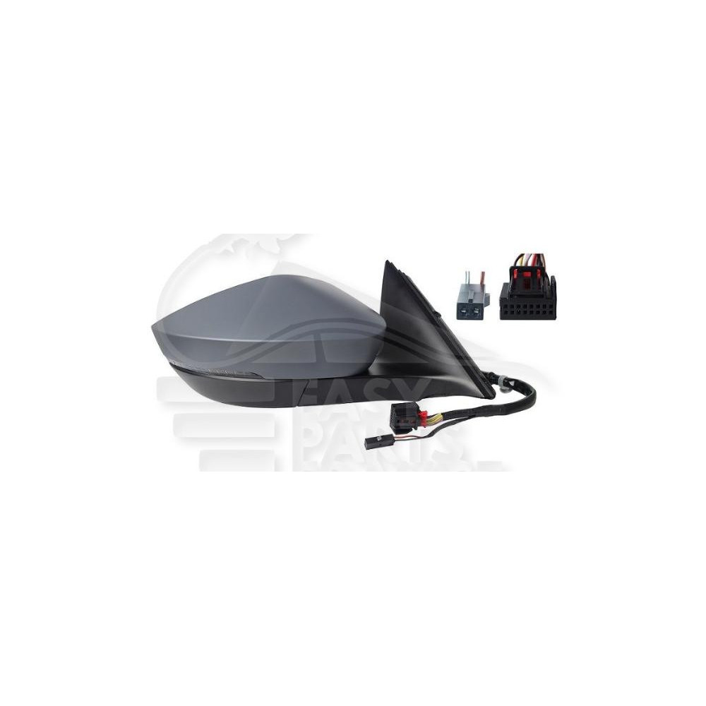 RÉTROVISEUR DROIT ÉLECTRIQUE CHAUFFANT A PEINDRE AVEC FEU LED et LINE ASSIST 10+2 PINS pour SKODA OCTAVIA