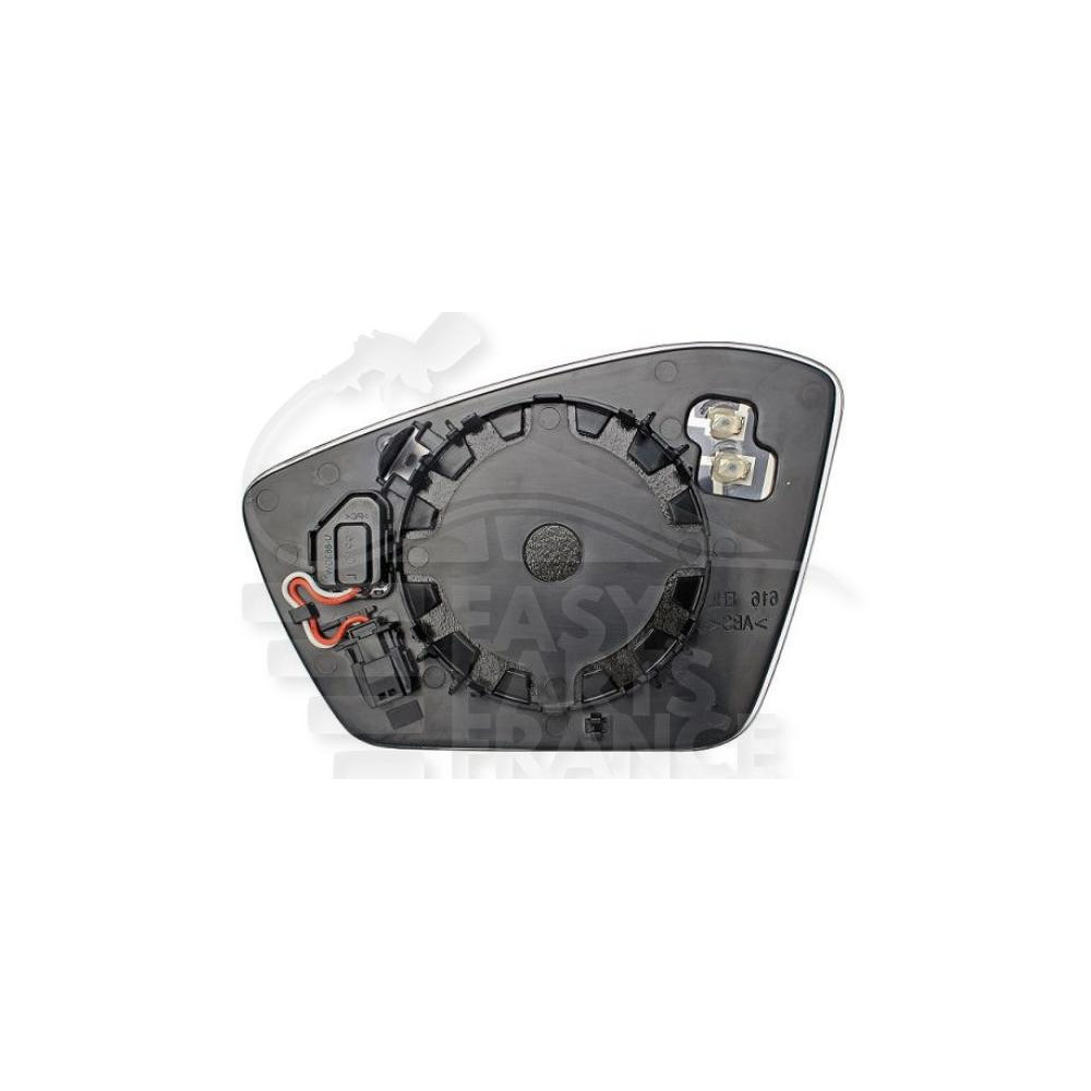 GLACE DE RÉTROVISEUR DROIT CHAUFFANT et DÉTECT. ANGLE MORT 4 PINS pour SKODA SUPERB