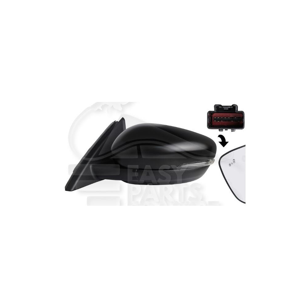RÉTROVISEUR GAUCHE ÉLECTRIQUE CHAUFFANT A PEINDRE RABATTABLE ÉLECTRIQUEMENT AVEC FEU et FEU DE SOL et BD S15 PINS pour FORD …