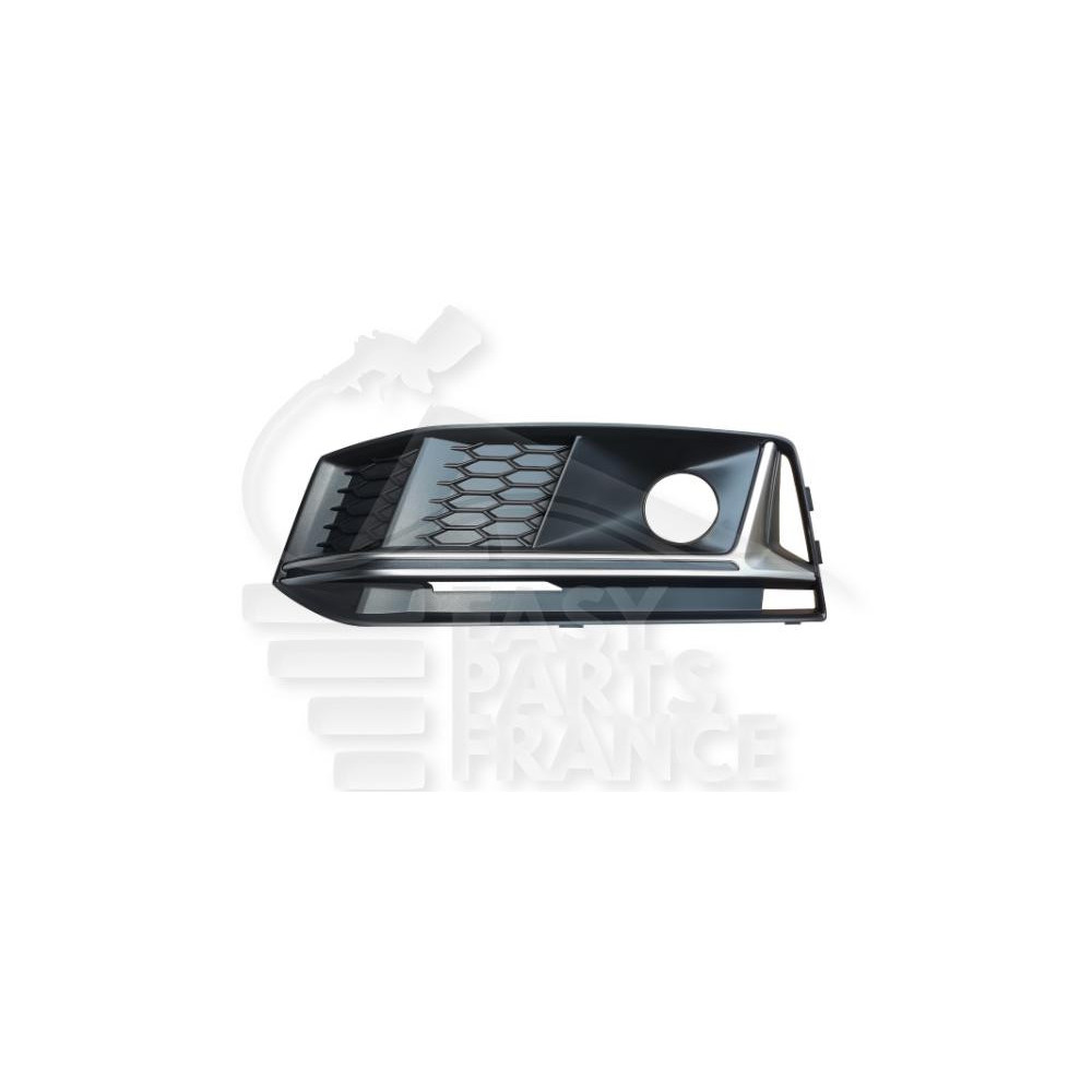 GRILLE DE PARE-CHOC AVANT-GAUCHE NOIRE AVEC MOULURES ARGENT et EMPLACEMENT ANTI-BROUILLARD pour AUDI A4