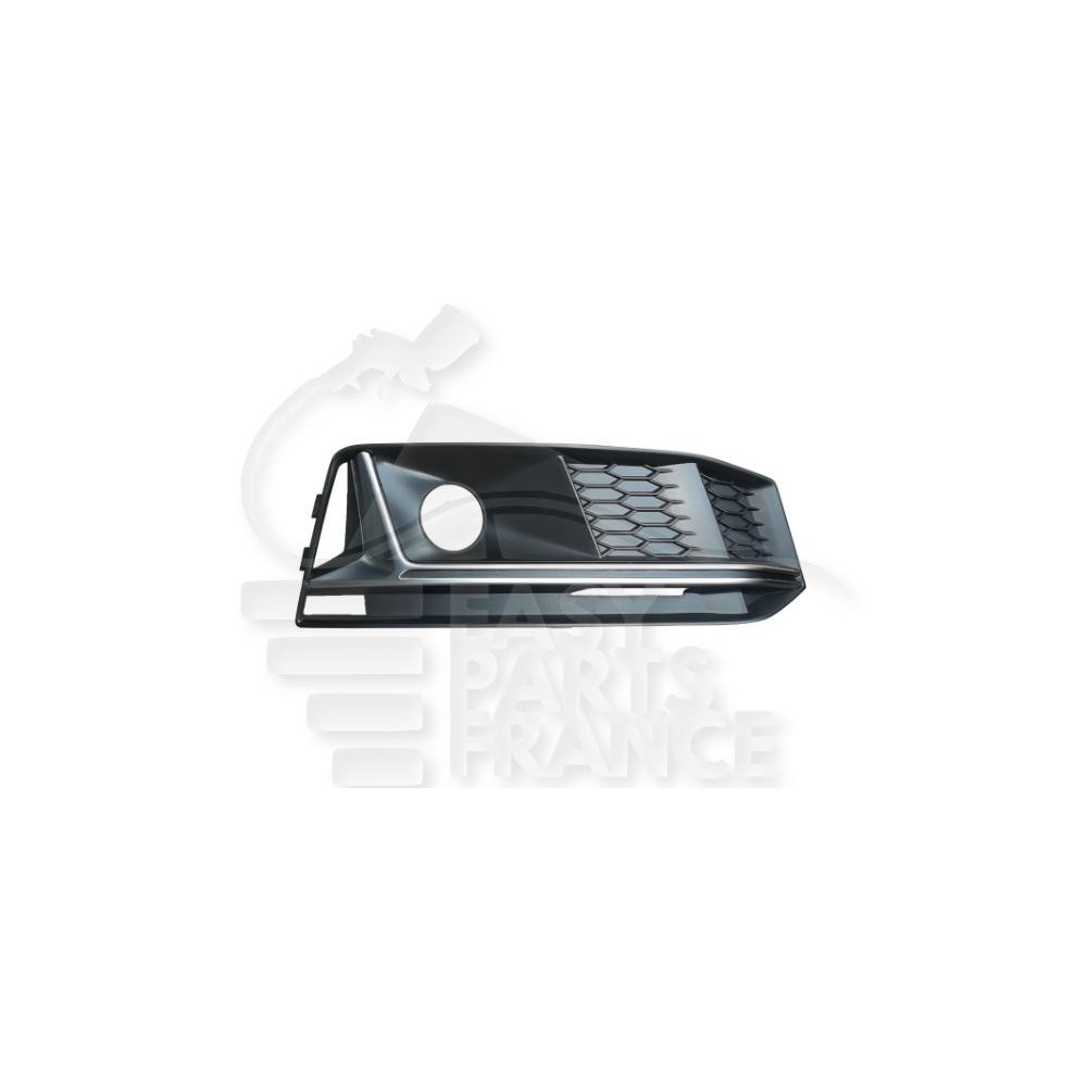GRILLE DE PARE-CHOC AVANT-DROIT NOIRE AVEC MOULURES ARGENT et EMPLACEMENT ANTI-BROUILLARD pour AUDI A4