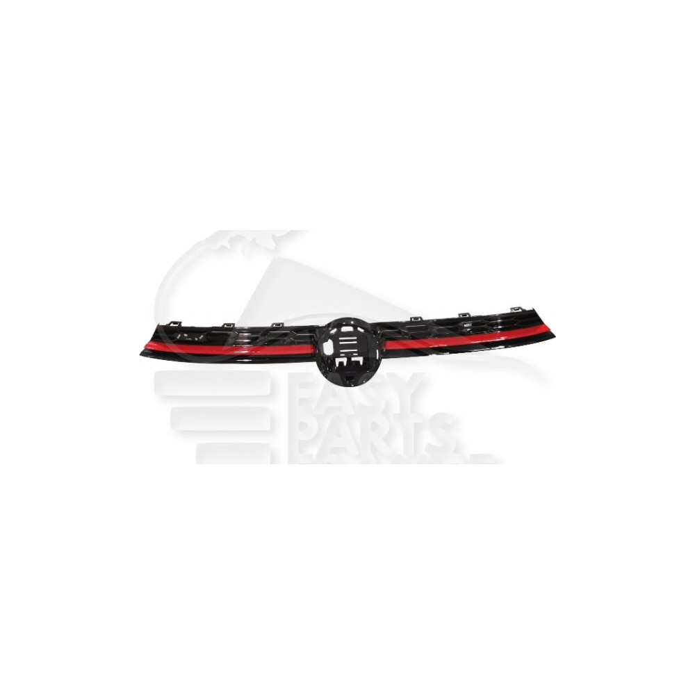GRILLE DE CALANDRE NOIRE AVEC MOULURE ROUGE pour VOLKSWAGEN POLO