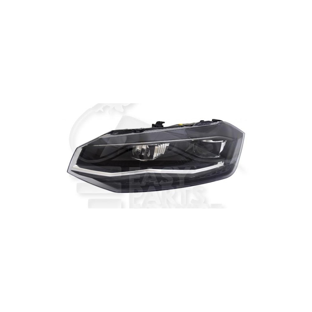 PHARE OPTIQUE GAUCHE LED ÉLECTRIQUE AVEC MOTEUR et FEU DE JOUR CHROME pour VOLKSWAGEN POLO