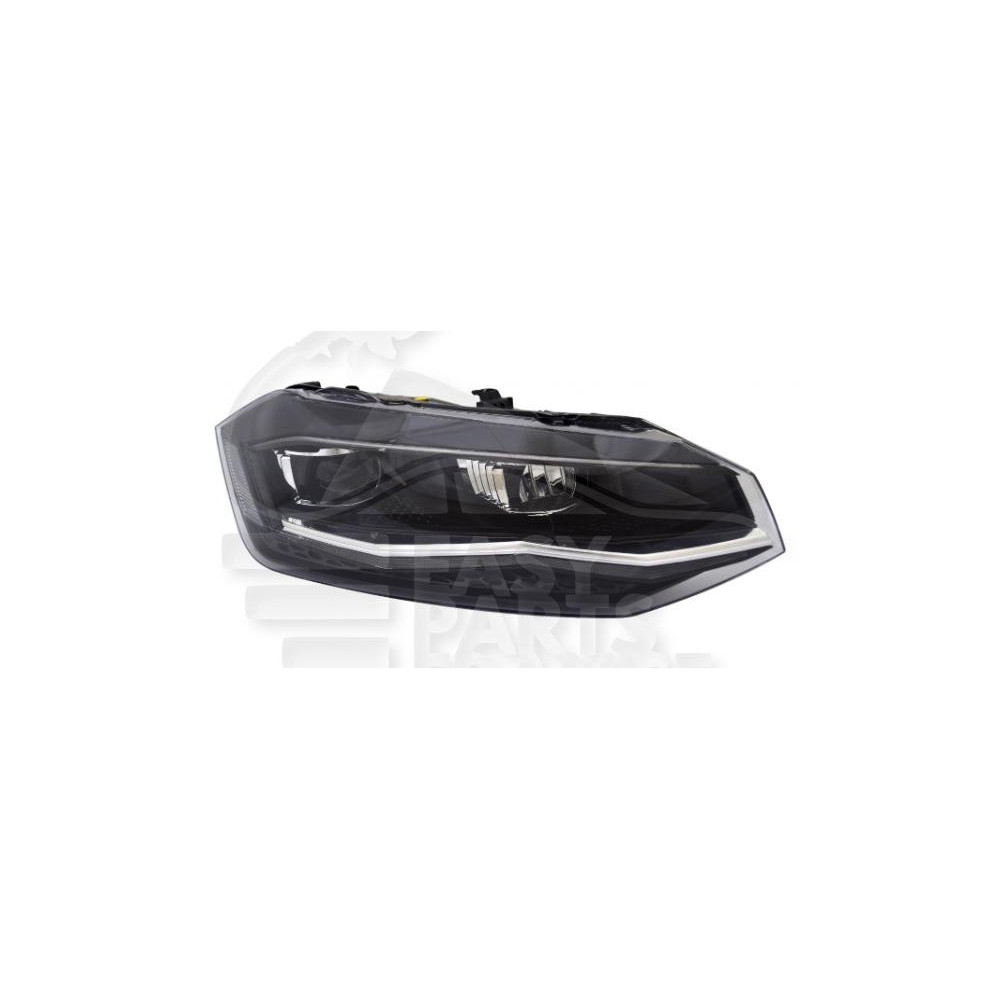PHARE OPTIQUE DROIT LED ÉLECTRIQUE AVEC MOTEUR et FEU DE JOUR CHROME pour VOLKSWAGEN POLO